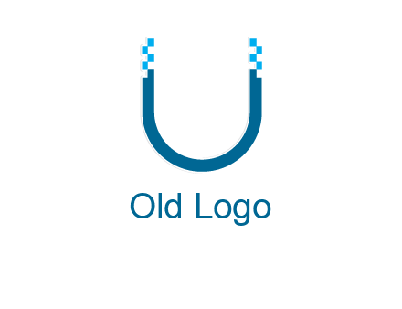 letter u with pixels logo