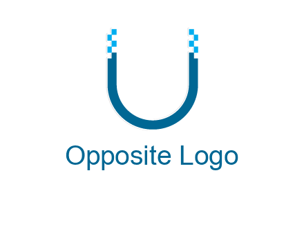 letter u with pixels logo