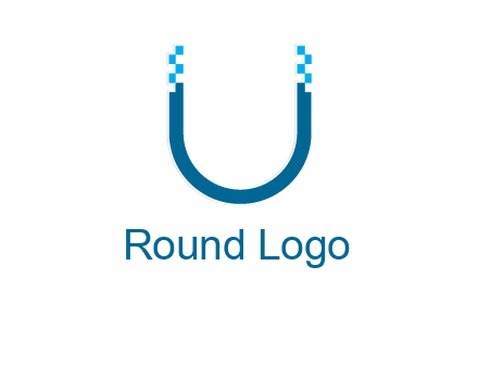 letter u with pixels logo