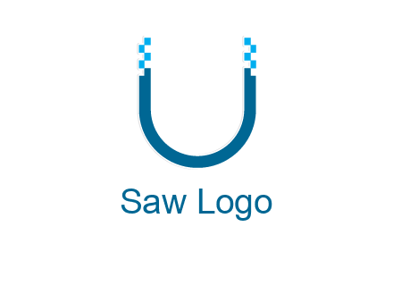 letter u with pixels logo