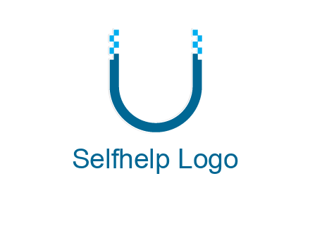 letter u with pixels logo