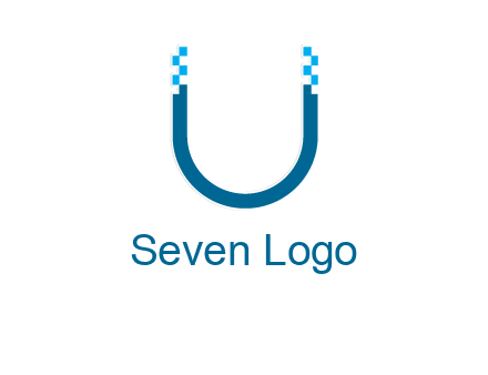 letter u with pixels logo