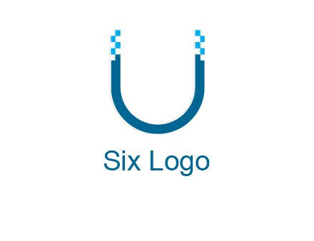 letter u with pixels logo