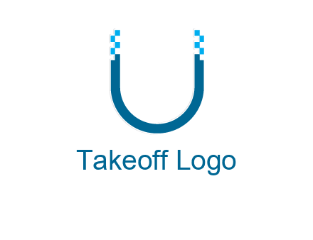 letter u with pixels logo