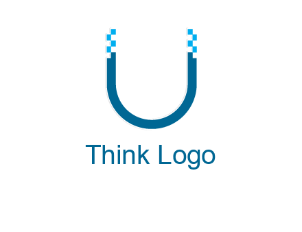 letter u with pixels logo