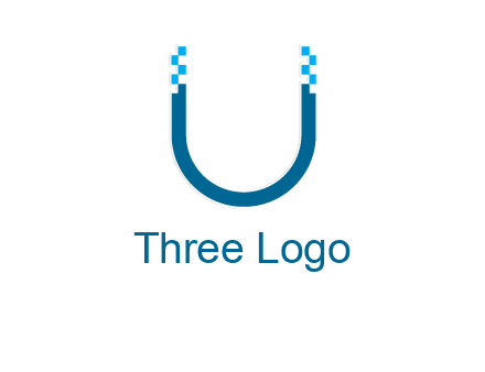 letter u with pixels logo