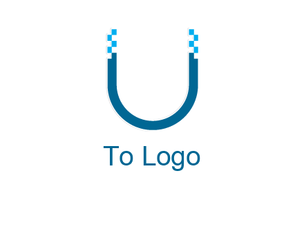 letter u with pixels logo