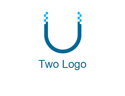 letter u with pixels logo
