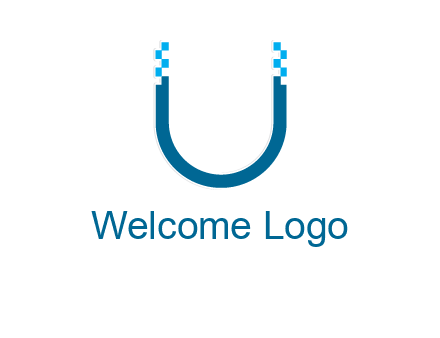 letter u with pixels logo