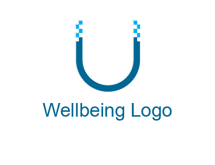 letter u with pixels logo