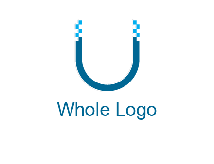 letter u with pixels logo