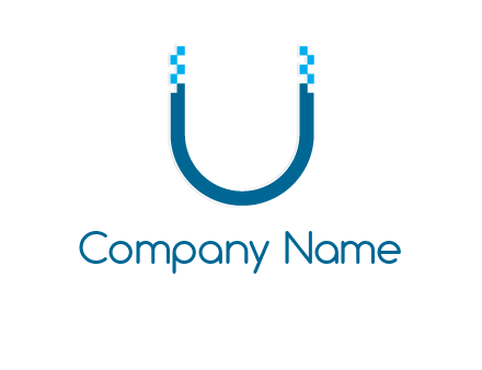 letter u with pixels logo