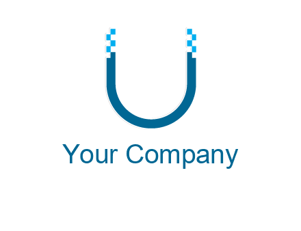 letter u with pixels logo