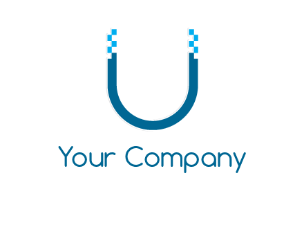 letter u with pixels logo