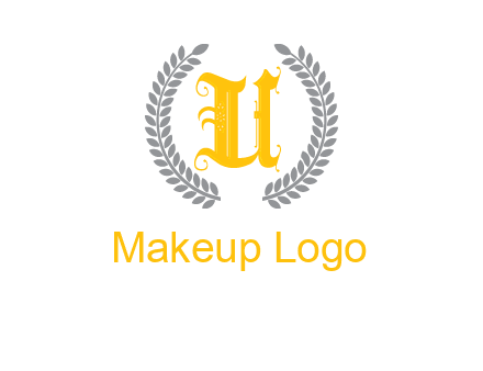 letter U inside with olive leaves emblem
