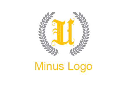 letter U inside with olive leaves emblem