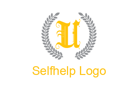 letter U inside with olive leaves emblem