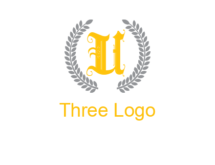 letter U inside with olive leaves emblem