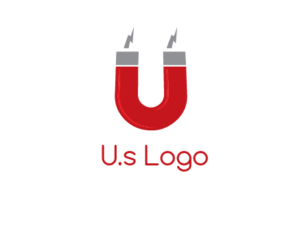 letter u with light bolt and Magnet graphic