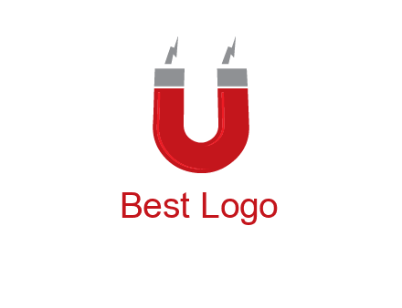 letter u with light bolt and Magnet graphic