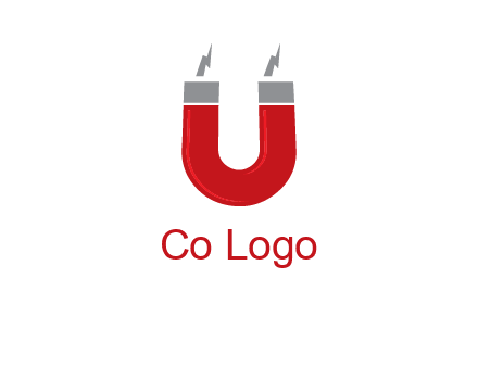 letter u with light bolt and Magnet graphic