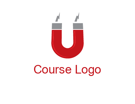 letter u with light bolt and Magnet graphic