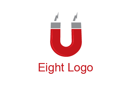 letter u with light bolt and Magnet graphic