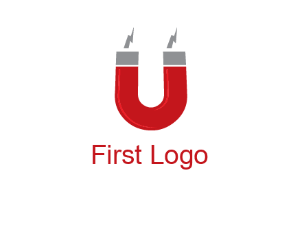 letter u with light bolt and Magnet graphic