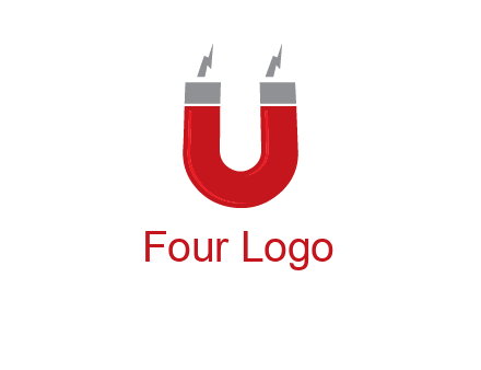 letter u with light bolt and Magnet graphic