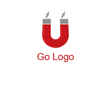 letter u with light bolt and Magnet graphic