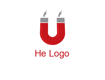 letter u with light bolt and Magnet graphic