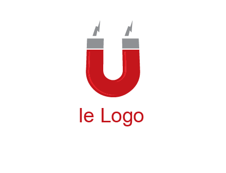 letter u with light bolt and Magnet graphic