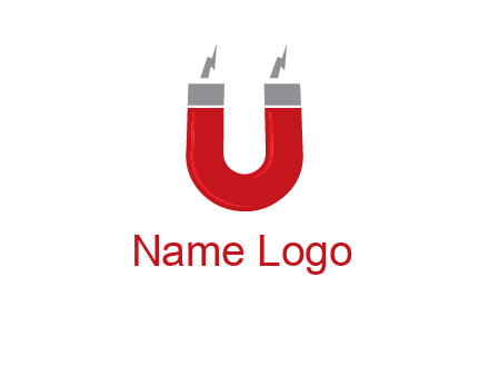 letter u with light bolt and Magnet graphic