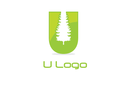 Tree in the letter u logo