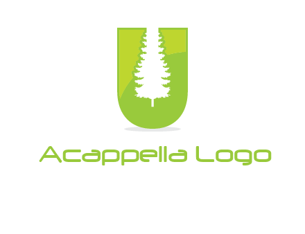 Tree in the letter u logo