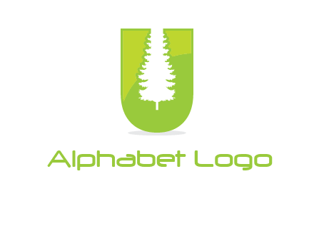 Tree in the letter u logo