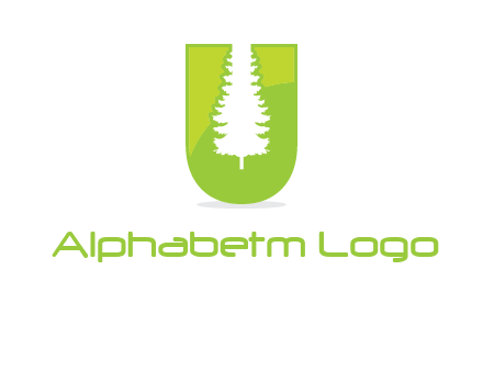 Tree in the letter u logo