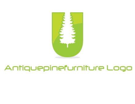 Tree in the letter u logo