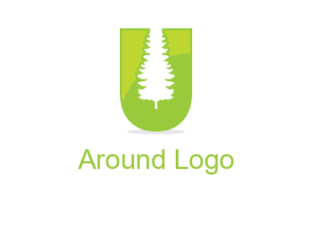Tree in the letter u logo