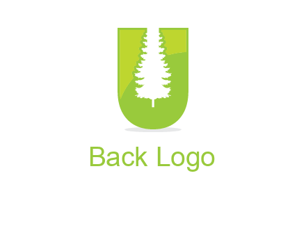 Tree in the letter u logo