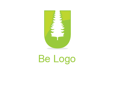 Tree in the letter u logo