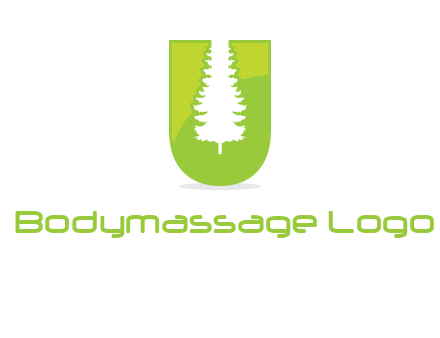 Tree in the letter u logo