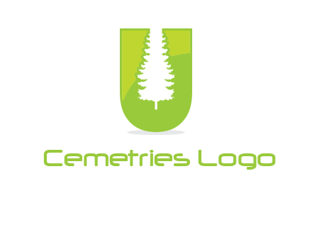 Tree in the letter u logo