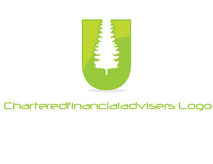 Tree in the letter u logo