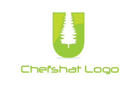 Tree in the letter u logo