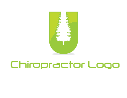 Tree in the letter u logo