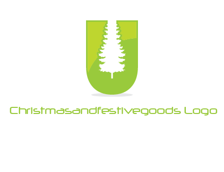 Tree in the letter u logo