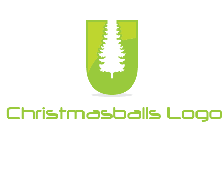 Tree in the letter u logo