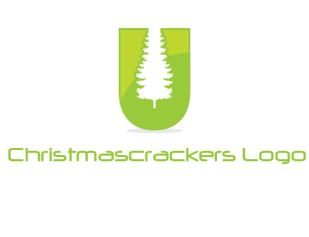Tree in the letter u logo