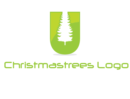 Tree in the letter u logo